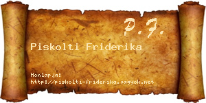 Piskolti Friderika névjegykártya